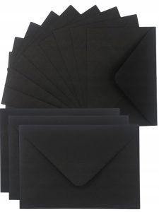 Koperty Czarne C6- ART KING zestaw 10 Sztuk papier listowy 100g gramatura