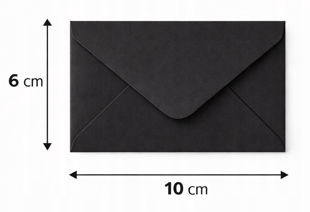Koperty Czarne Mini 100szt zestaw kolorowy 100mm x60mm 80g Mini Koperty - obrazek 2