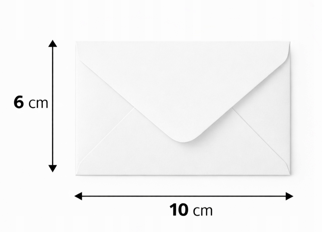 Koperty Białe Mini 100szt zestaw 100mm x60mm 80g Mini Koperty,Bilecik - obrazek 4