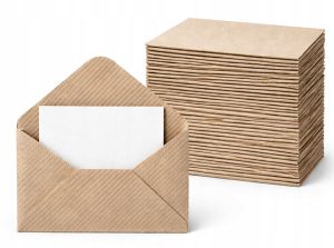 Koperty Eco Kraft mini 100 x 60mm 100 szt. Zestaw kopert Bilecik Kraft Eco