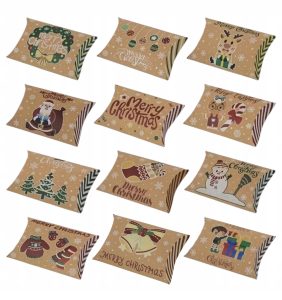 Pudełka prezentowe świąteczne 12sztuk mix wzory Merry Christmas Kraft Eko