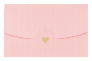 Koperty mini 6x10cm 10szt 220g złote serce ozdobne na podziękowania, kartki