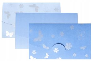 Koperty mini 6x10cm 12szt 220g Bez kleju na voucher zaproszenie mix zestaw