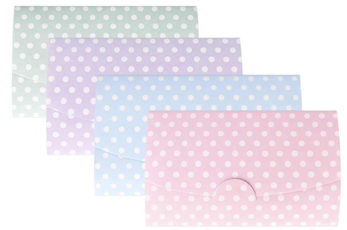 Koperty mini 6x10cm 12szt 220g Bez kleju na voucher zaproszenie mix zestaw