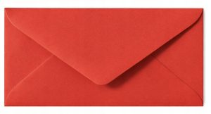 Koperty Mini DL 16x8cm Czerwone 10sztuk na Voucher Pieniądze Bilecik