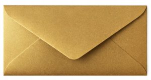 Koperty Mini DL 16x8cm 10sztuk na Voucher Pieniądze Bilecik stare złoto