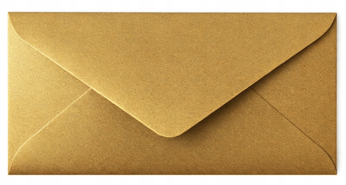 Koperty Mini DL 16x8cm 10sztuk na Voucher Pieniądze Bilecik stare złoto