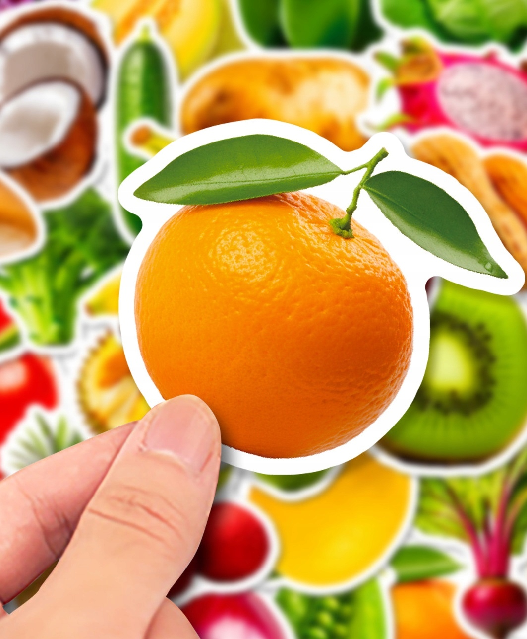 Naklejki Motywacyjne Nauka Zabawa 50 sztuk Mix Warzywa Owoce dla Dzieci - obrazek 2