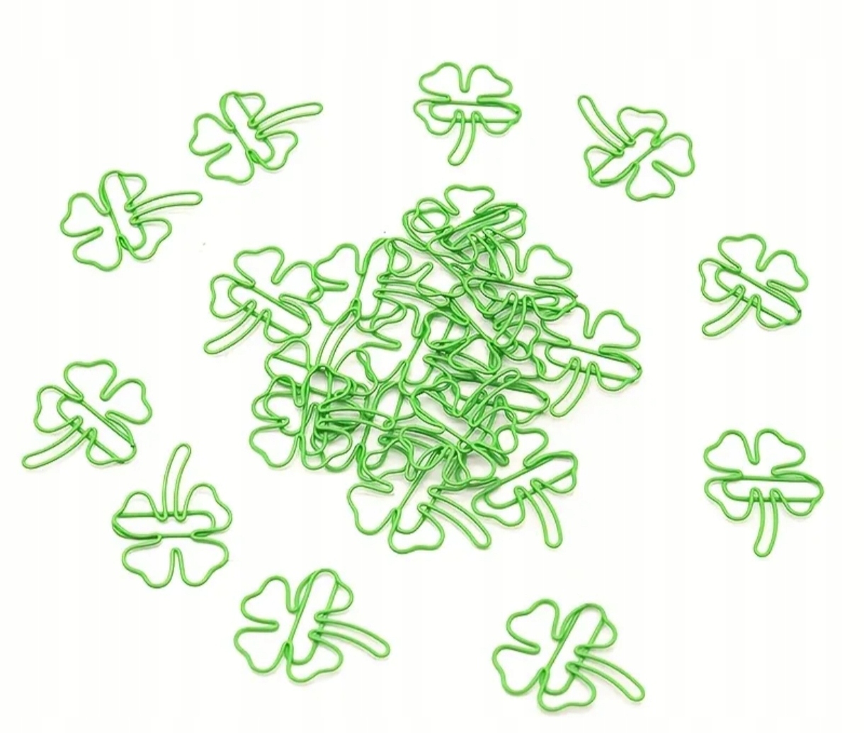 Spinacze Ozdobne Koniczyna 30 szt Zielone Spinacze Do Papieru DIY - obrazek 2