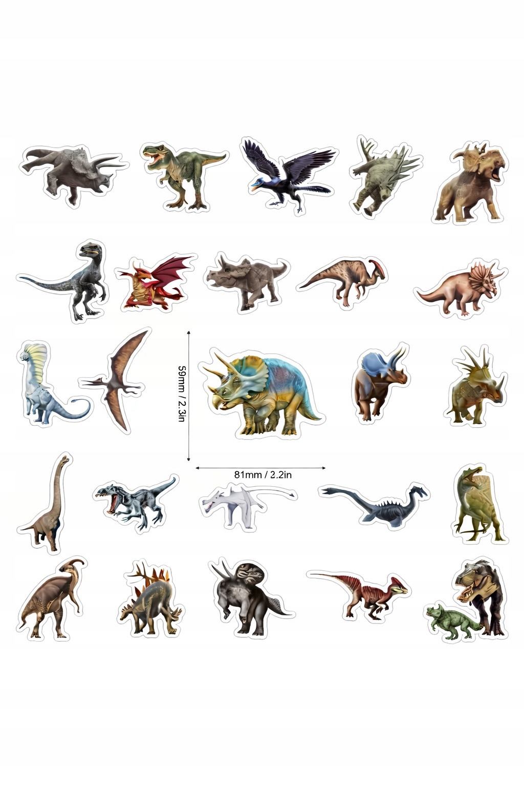 Naklejki motywacyjne 100 sztuk Dinozaury mix kolor i wzór dla dzieci - obrazek 3