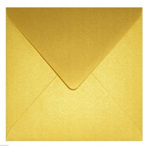 Koperty Kwadratowe 15x15cm Złote 120g Zestaw Papier Premium