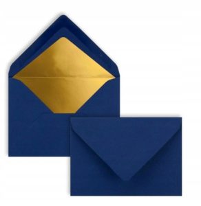Mini Koperty Granatowe 8x11,4 cm Złoty Środek 120g Premium