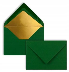 Mini Koperty Zielone 8x11,4 cm Złoty Środek 120g Premium 10 Sztuk