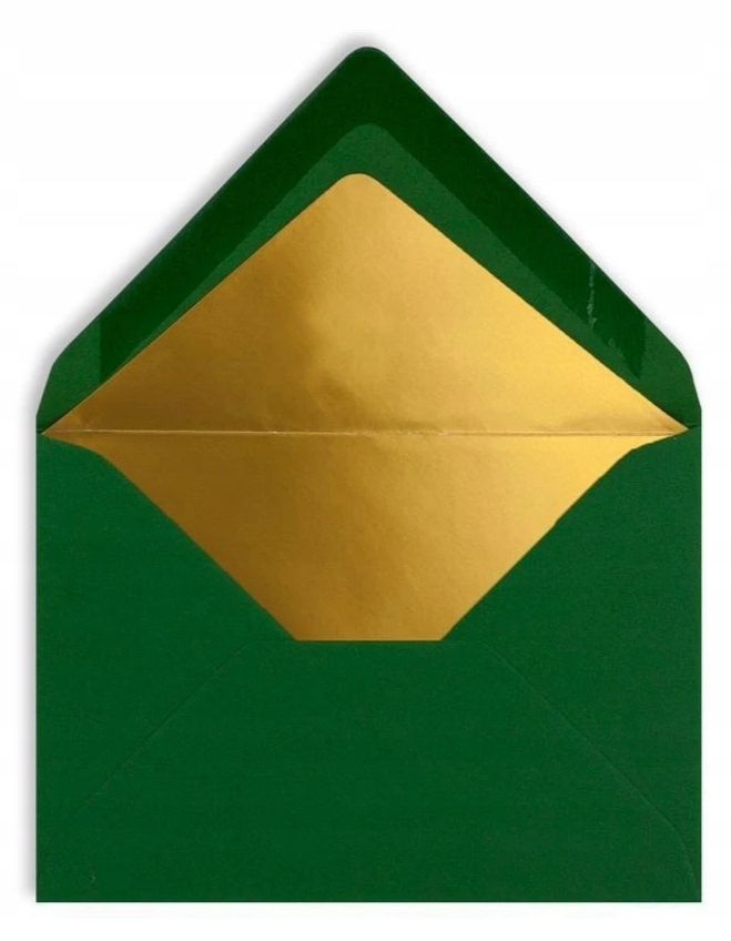 Mini Koperty Zielone 8x11,4 cm Złoty Środek 120g Premium 10 Sztuk - obrazek 2
