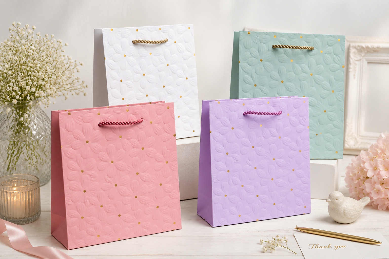 Torby Prezentowe 18x23x8cm Mocne Sztywne Mix Wzorów 12 szt. Premium - obrazek 2